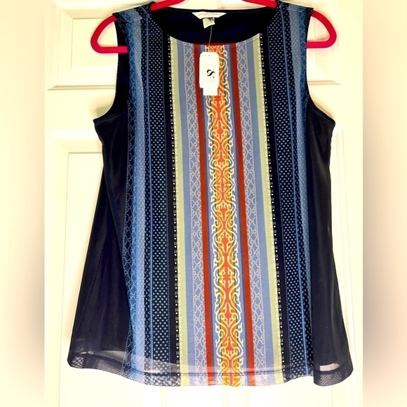 PM NWT Christopher & Banks Blue Top - Picture 1 of 4